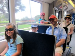 Our family riding on the MetroRail.