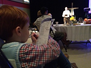 Harrison's note taking at church - click to see